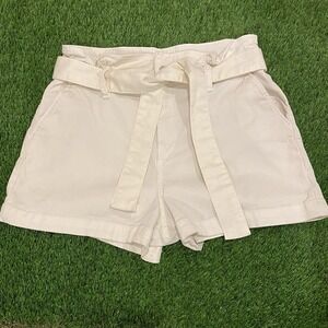 Paige Anessa shorts with Trapunto Tie belt Ivory size 30 women's Boho Prep